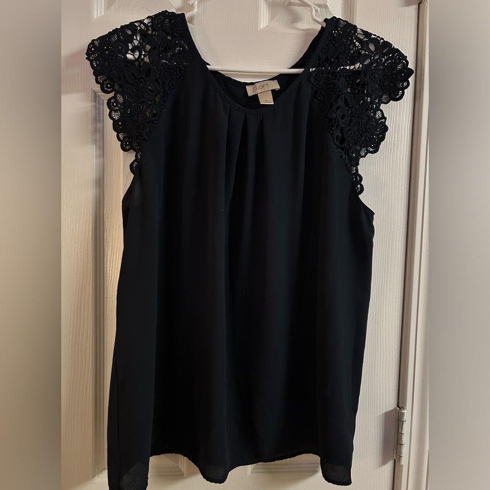 Navy loft blouse